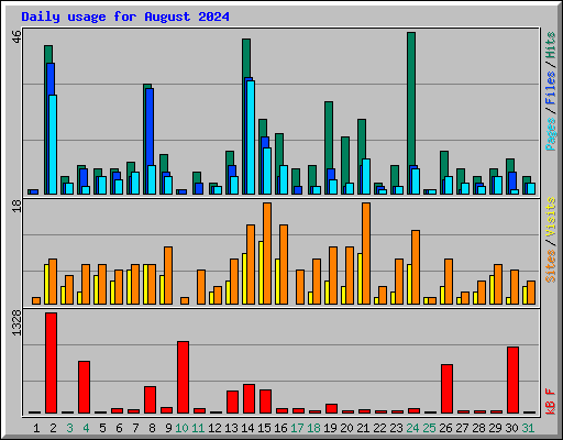 Daily usage for August 2024