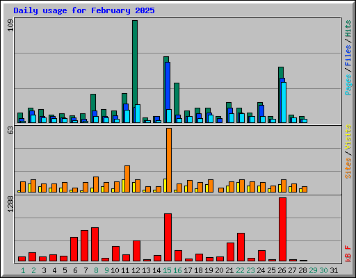 Daily usage for February 2025