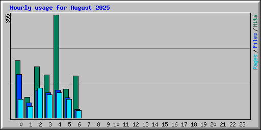 Hourly usage for August 2025